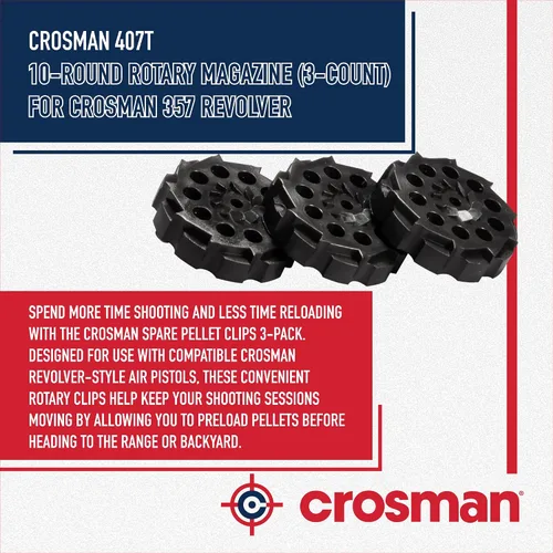 Vista 2 de Crosman 407T Cargador giratorio de repuesto de 10 balas (paquete de 3)