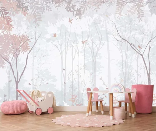Vista 13 de Papel tapiz de bosque tropical con mural de pared de palmeras para dormitorio, sala de estar (no autoadhesivo)