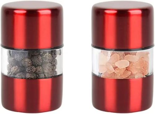 Vista 8 de T-mark Juego de molinillo de sal marina y pimienta premium, molinillo de especias con acero inoxidable cepillado, pequeños saleros y pimenteros