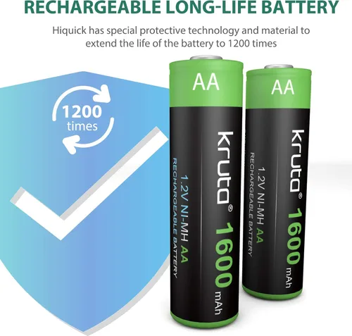 Vista 5 de Baterias para Luces Solares AA 1600mAh de Alta Capacidad 1.2V Ni-MH Recargable Batería Solar AA para Luces Solares al Aire Libre, Luces de Cadena
