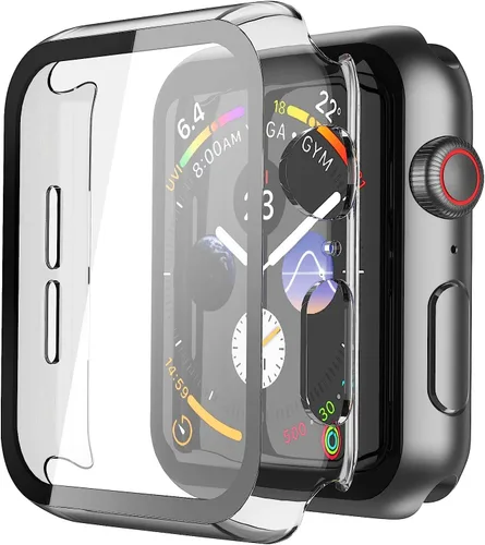 Vista 61 de Misxi - Juego de 2 fundas rígidas de policarbonato y protector de pantalla de vidrio templado compatibles con Apple Watch serie 9 (2023) serie 8