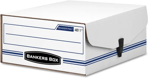Bankers Box 48110 Caja de archivos de almacenamiento, cierre a presión, 9-1/8 pulgadas x 11-3/8 pulgadas x 4-3/8 pulgadas, WE/BE