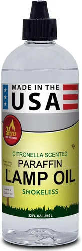 Ner Mitzvah Aceite de lámpara perfumada de citronela, 32 onzas, sin humo e inodoro, repelente de insectos y mosquitos, aceite de parafina para
