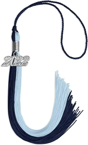 Vista 8 de Endea Graduation Borla de doble color con gota de fecha plateada (negro/oro antiguo, 2025)