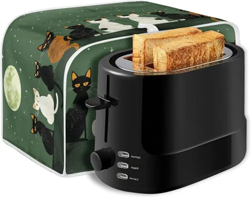 Vista 8 de Cat Print 2 Slice Bread Maker Cover Music Note Print Microwave Oven Cover Bakeware Protector Anti Fingerprint Protective Covers for Kitchen