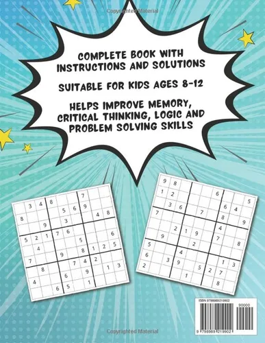 Vista 2 de Sudoku For Kids 8-12 Over 200 Sudoku Puzzles for Children Age 8, 9, 10, 11, 12 - With Solutions - Large Print Book