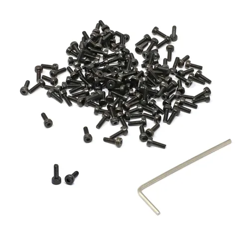 Vista 73 de iexcell - Juego de 100 tornillos de cabeza hexagonal M2 x 4 mm, paso de rosca 0.4 mm, acero de aleación grado 12.9, con acabado de óxido negro