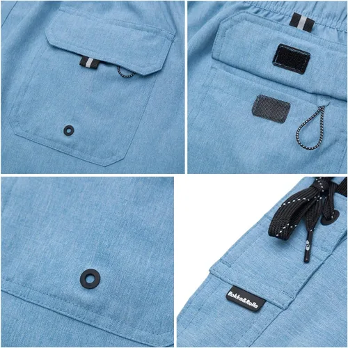 Vista 5 de Rokka&Rolla Traje de baño para hombre, de secado rápido, elástico, con forro de malla