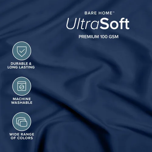 Vista 59 de Bare Home Juego de Sábana Bajera + Fundas de Almohada - Microfibra Ultra-Suave de Lujo 1800 - Doble Cepillado - Bolsillos Profundos - Ajuste Fácil