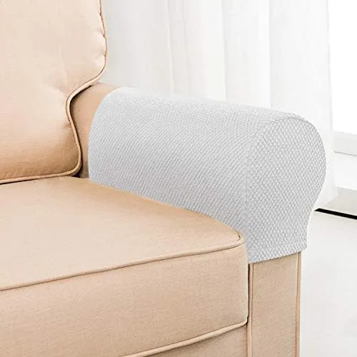 Vista 6 de XMNTG Juego de 2 fundas elásticas para reposabrazos de forro polar color negro, fundas para reposabrazos lavables y antimanchas, fundas protectoras