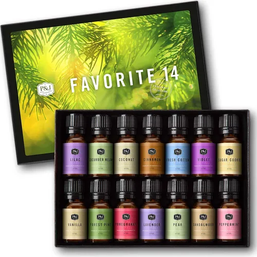 P&J Trading - Juego de aceites aromáticos Favorito | Aromas de vela para hacer velas, aromas frescos, suministros para hacer jabón, aromas de aceite