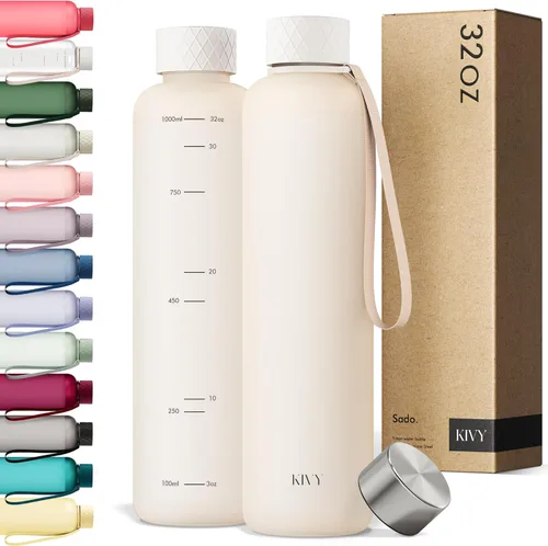Vista 48 de KIVY Botella de agua delgada de 22 onzas [ligera e inastillable] – Botella de agua reutilizable de Tritan – Botella a prueba de fugas para mujeres