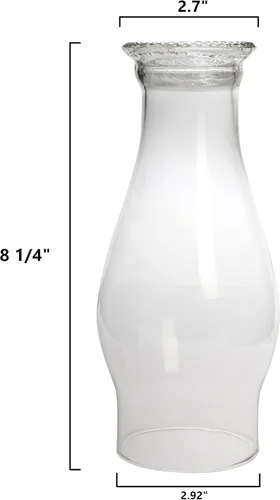 Vista 2 de Creative Hobbies Chimenea de vidrio con parte superior de cuentas, reemplazo elegante para quemadores de aceite vintage 3 x 8.5 pulgadas