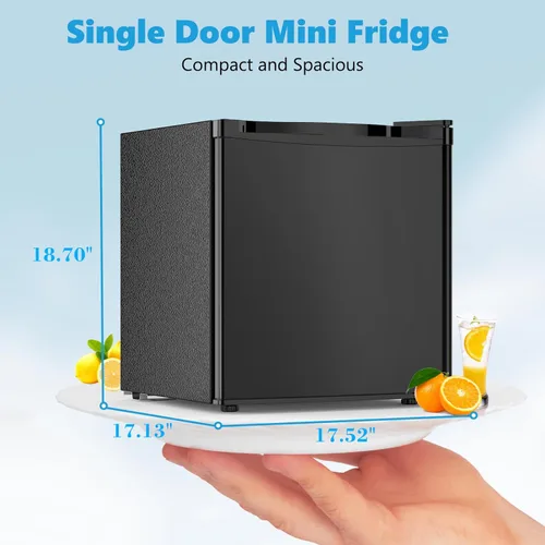 Vista 5 de Electactic Mini refrigerador de 1.6 pies cúbicos con congelador, refrigerador compacto de una sola puerta reversible, termostato ajustable, ultra