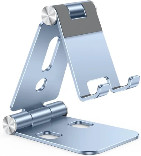 Vista 12 de OMOTON Soporte plegable para teléfono celular, C4 soporte de teléfono de aluminio portátil, base de acoplamiento ajustable para teléfono compatible
