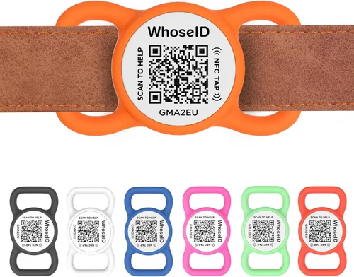 Vista 9 de WhoseID Etiqueta para perro con código QR con NFC, etiqueta de identificación personalizada de mascota, etiqueta de identificación de perro