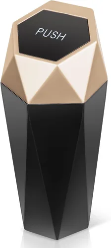 Vista 8 de Auto Dynasty Bote de basura para automóvil con tapa, Bote de basura azul para automóvil con portavasos para interior, 1 paquete de mini bote