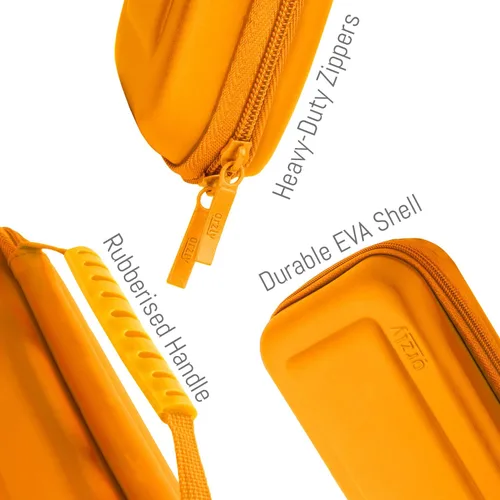 Vista 7 de Orzly Carrying case for Nintendo Switch OLED and Switch Console - Orange Protective Hard Portable Travel case Shell Pouch for Nintendo Switch