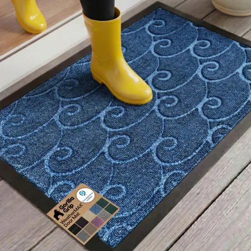 Vista 53 de Gorilla Grip WeatherMax - Tapete para todas las estaciones 100% impermeable, 23 x 35 pulgadas, goma natural duradera, resistente a manchas y Verde