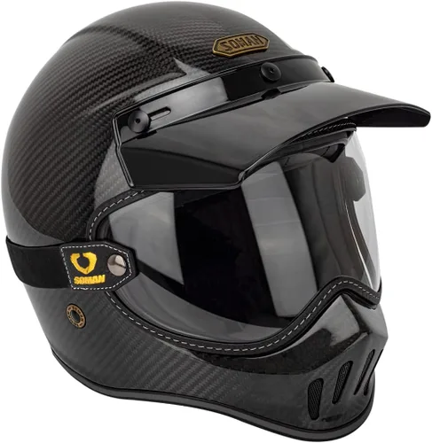 Vista 7 de Visor de burbuja para casco de motocicleta retro, lente de PC de repuesto para casco de motocicleta todoterreno Bell Moto-3