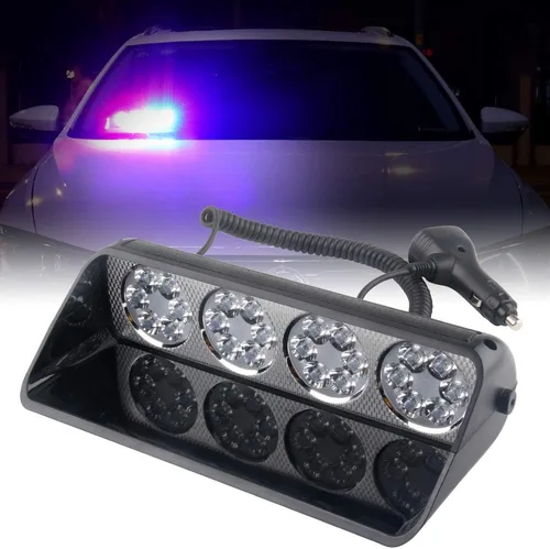 Vista 9 de 24 LED 9.5 pulgadas ámbar asesor de tráfico barra de luces estroboscópicas con 18 patrones de flash LED de aplicación de la ley luz de advertencia