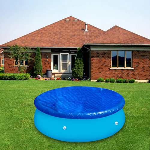 Vista 4 de DECOHS Cubierta solar para piscinas de 6 pies, cubierta solar para piscinas de marco redondo, cubierta de piscina para redonda inflable, protector