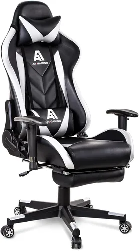 Vista 8 de AA Products - Silla ergonómica para videojuegos, silla ergonómica de carreras de computadora con respaldo alto, silla de oficina ajustable
