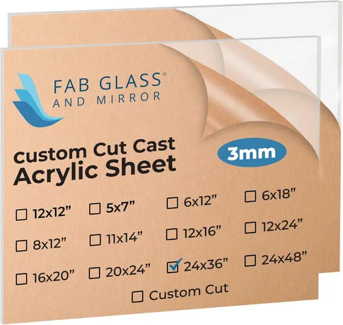 Vista 18 de Fab Glass and Mirror Hoja acrílica de plástico PET de 16 x 20 pulgadas de grosor para protección de estornudos, proyectos de manualidades, plexiglás