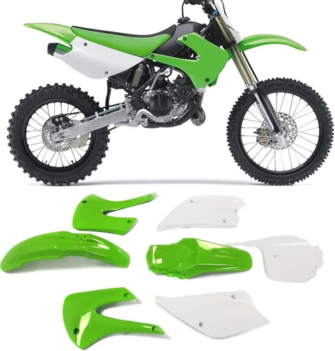 Vista 10 de Kojem Kit Completo de Plástico para Carrocería Compatible con Kawasaki KX85 KX100 2001-2013 (Negro)