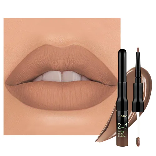 Vista 119 de evpct 1Pcs Lápiz de Labios Mate y Set de Lápiz de Labios Líquido para Mujeres, Lápiz de Labios Mate de Durazno Oscuro Púrpura, Resistente a Manchas