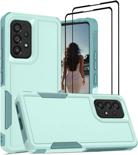 Vista 84 de Jeylly Compatible con Samsung Galaxy A22 5G Funda, Funda Samsung A22 5G con 2pcs protectores de pantalla de vidrio templado