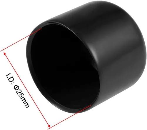 Vista 3 de uxcell 10 tapas de goma de 0.984 in (1 pulgada) de vinilo de identificación redonda tapa tapa de rosca protectores de rosca negro