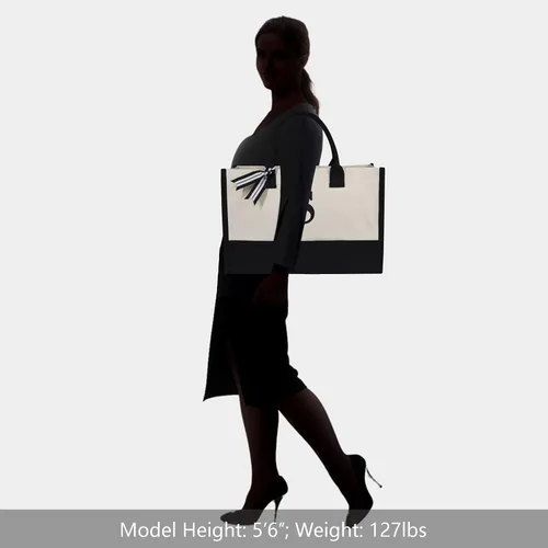 Vista 5 de TOPDesign - Bolso de playa de lona con inicial personalizada, bolsa de regalo con monograma, para mujer