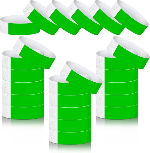 Vista 15 de Tudomro 300 pulseras de papel para eventos, impermeables, de neón, pulseras de identificación de conciertos, bandas de mano, pulseras adhesivas
