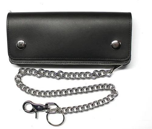 Cartera delgada de piel prémium con cadena de 18 pulgadas, Scarecrow, Cartera con cinturón