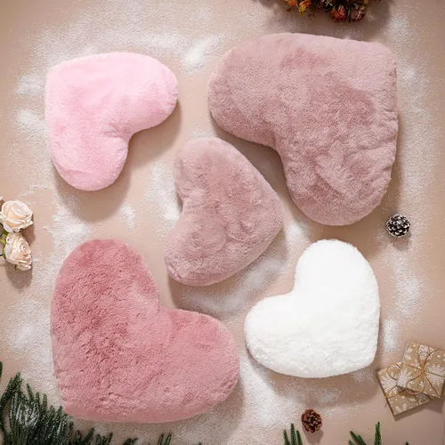 Vista 4 de EastTree Almohadas de Corazón, Almohadas en Forma de Corazón Rosa Pasta de Frijol, Regalos de Almohadas Decorativas de Amor, Almohadas Pequeñas
