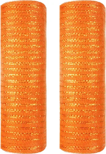Vista 10 de Cinta decorativa de malla de 10 pulgadas - Suministros de corona de malla decorativa - Malla de poliéster negra de arpillera - Cinta de malla
