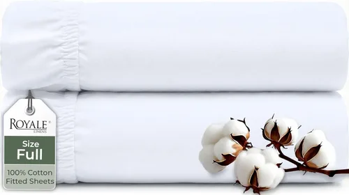 Vista 91 de Royale Linens Sábana bajera ajustable de algodón 100% orgánico - Tejido percal - Sábanas bajeras de bolsillo profundo súper suaves - Sábana elástica