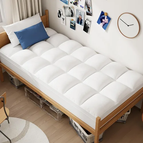 Vista 13 de ELEMUSE - Cubrecolchón refrescante individual, negro, para dolor de espalda, extragrueso, suave con cubierta de almohada de felpa con esquinas