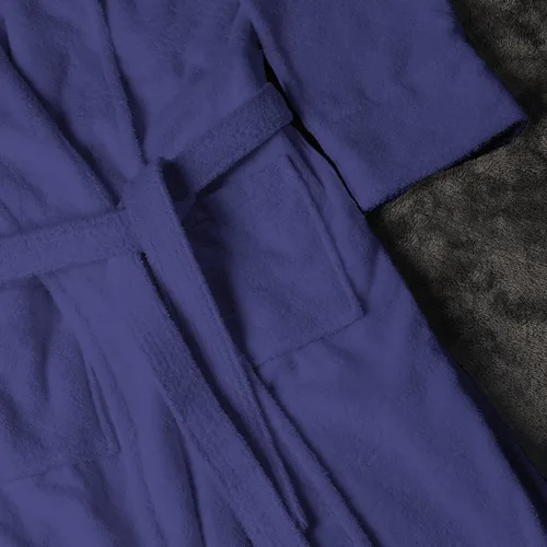 Vista 10 de Superior Traditional Premium Turkish Cotton Lightweight Long Bathrobe with Pockets Bath Robes, Men's Small-Medium, Navy Blue