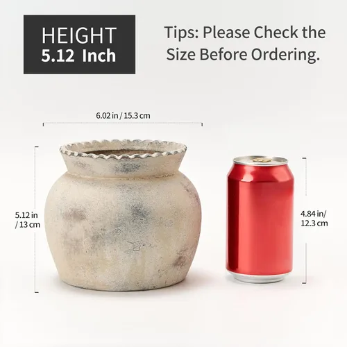 Vista 199 de SIDUCAL Florero decorativo de cerámica Florero rústico de 7.48 pulgadas para decoración del hogar, mesa, sala de estar, baño, escritorio de café