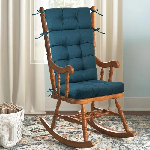 Vista 19 de Wingback Cojín para silla mecedora, cojines grandes para silla Adirondack, esponja de alta densidad, almohadillas de felpilla cómodas para Negro