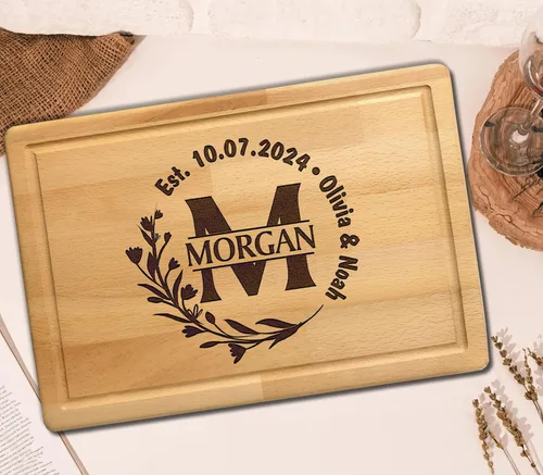 Vista 4 de Tabla de cortar personalizada, regalo para parejas para boda, aniversario, inauguración de la casa, compromiso, Navidad, cumpleaños, tablas