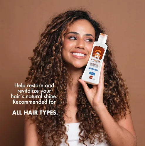 Vista 3 de ETNIKER Champú aclarante para cabello rizado y afro, limpieza profunda sin pelar aceites naturales, sin sulfato para cabello 4C, enrollado y seco.