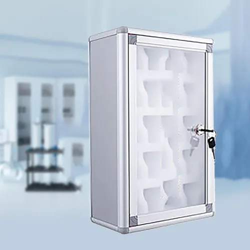 Vista 6 de Cell Phone Watch Lock Box - Aluminum Alloy Display Safe with 20/40/60 Slots for Office & School - Secure Storage Solution for Smartwatches and