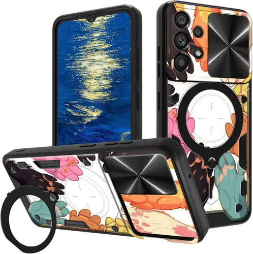 Vista 59 de for Samsung Galaxy A35 5G Phone Case 6.6" with Slide Camera Cover & 360 Degree Rotate Ring Stand Kickstand A Black Cat Dual Layer Hybrid Heavy Duty