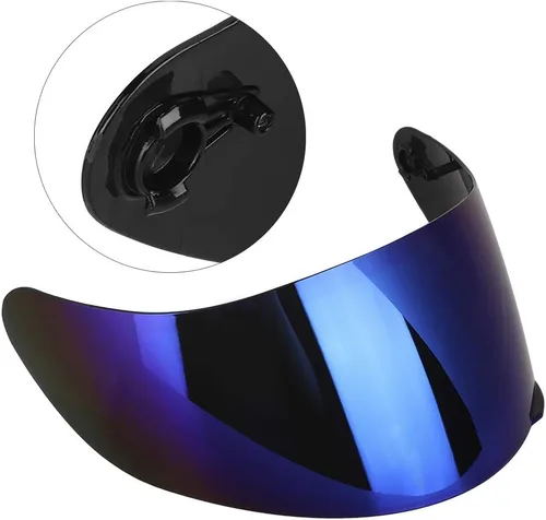 Vista 6 de Keenso Visera de lente de casco, lente de repuesto para casco de motocicleta de cara completa para AGV K3SV K5 (azul)