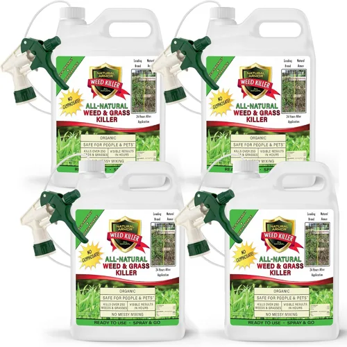 Vista 8 de Natural Armor Fórmula concentrada totalmente natural para eliminar malezas y hierbas. No contiene glifosato (1 caja de repuestos de 4 galones)