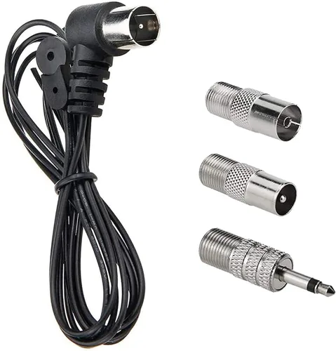 Vista 11 de Antena de radio FM de 75 ohmios, antena coaxial FM y antena de bucle AM con 3 conectores para interior receptor estéreo para el hogar, audio AV