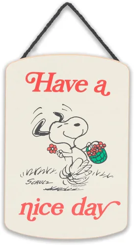 Vista 20 de Peanuts Charlie Brown y Snoopy Happiness is a Journey - Decoración de pared de madera para colgar – Bonito cartel de Snoopy para el hogar